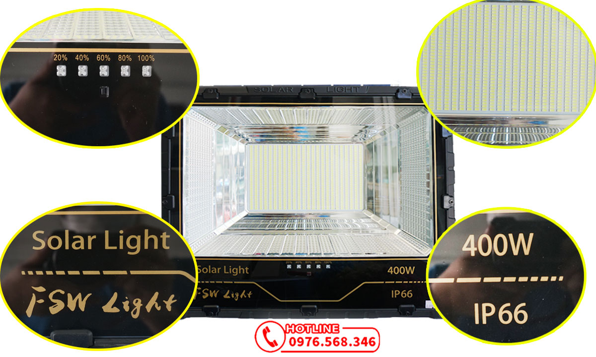 Đèn led năng lượng mặt trời 400w chính hãng giá rẻ
